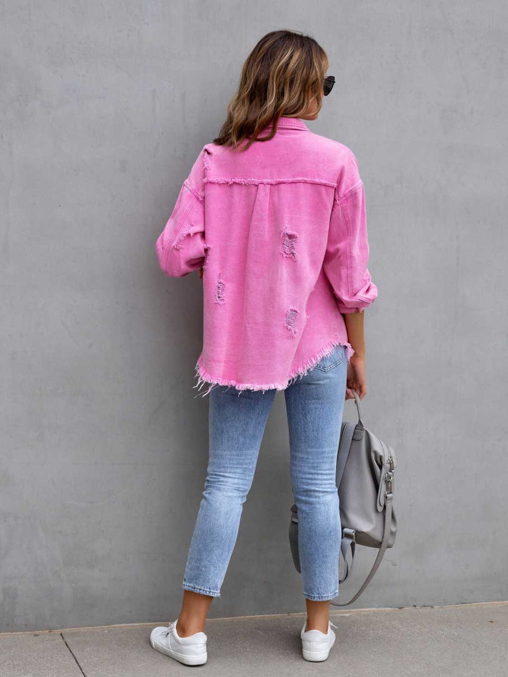 Distressed Fringe Denim Jacket