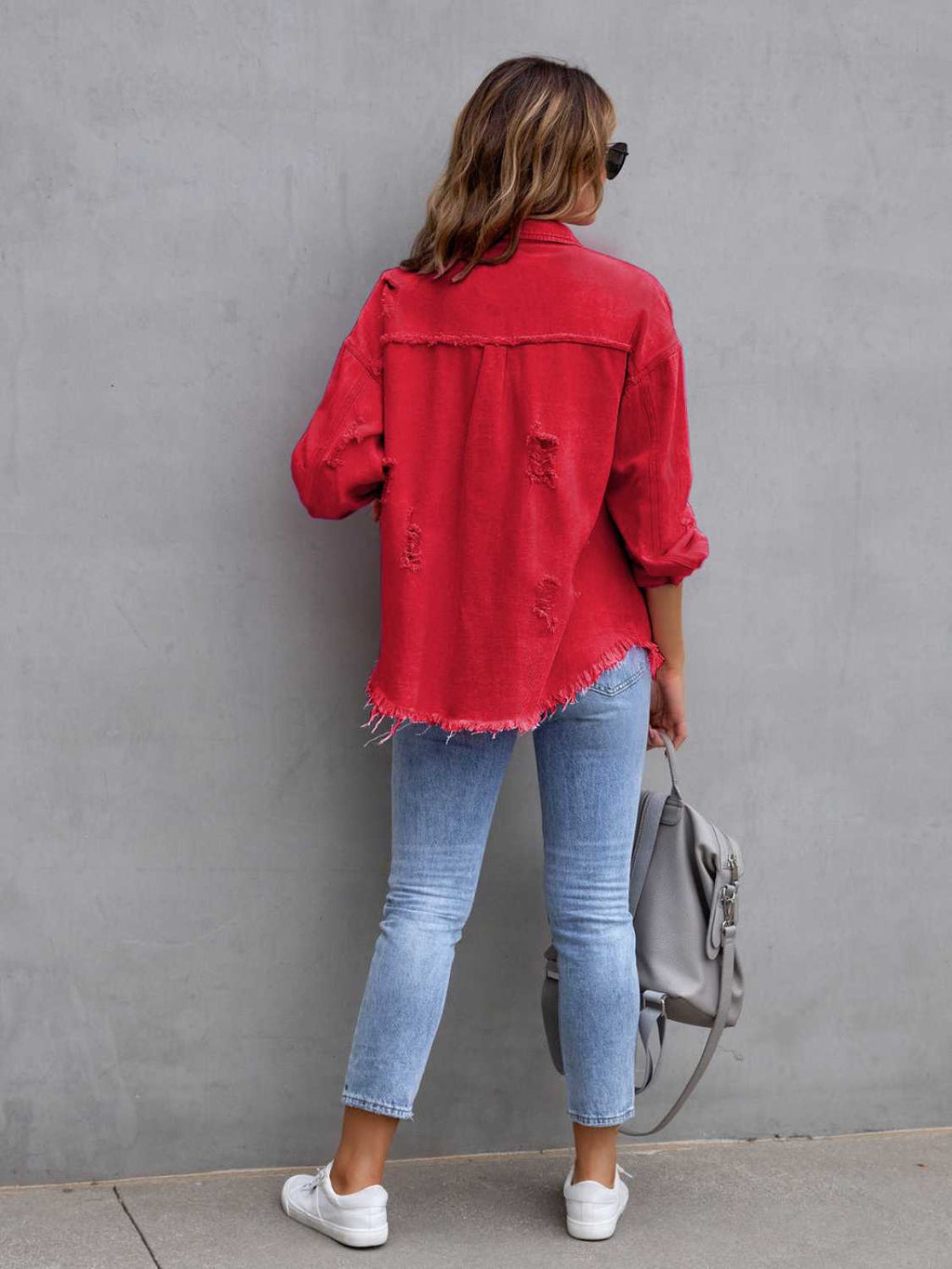 Distressed Fringe Denim Jacket