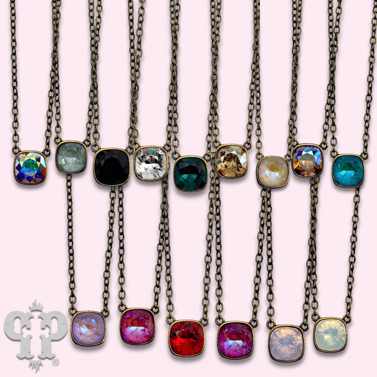 Crystal Soul Necklace — 12mm Austrian Square Crystal Chain