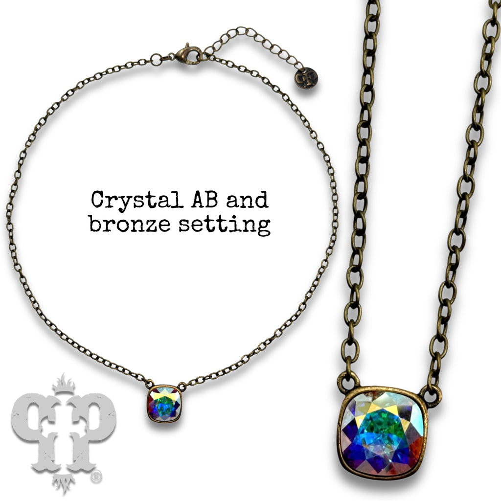 Crystal Soul Necklace — 12mm Austrian Square Crystal Chain