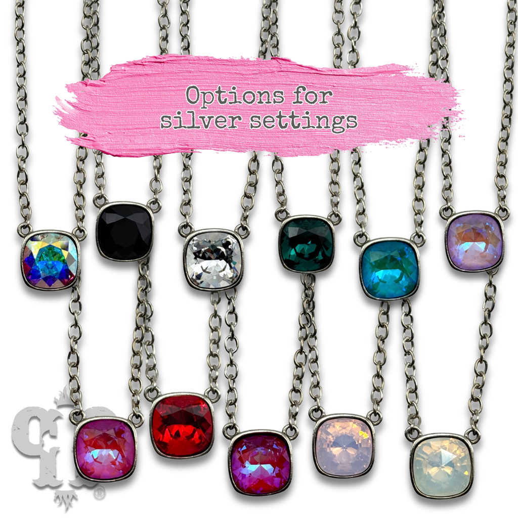 Crystal Soul Necklace — 12mm Austrian Square Crystal Chain