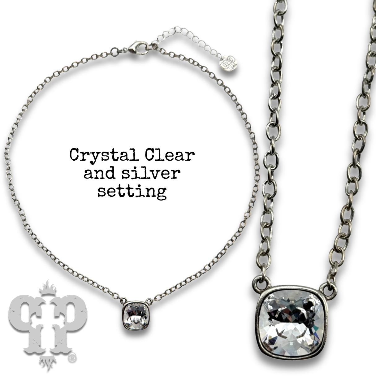 Crystal Soul Necklace — 12mm Austrian Square Crystal Chain