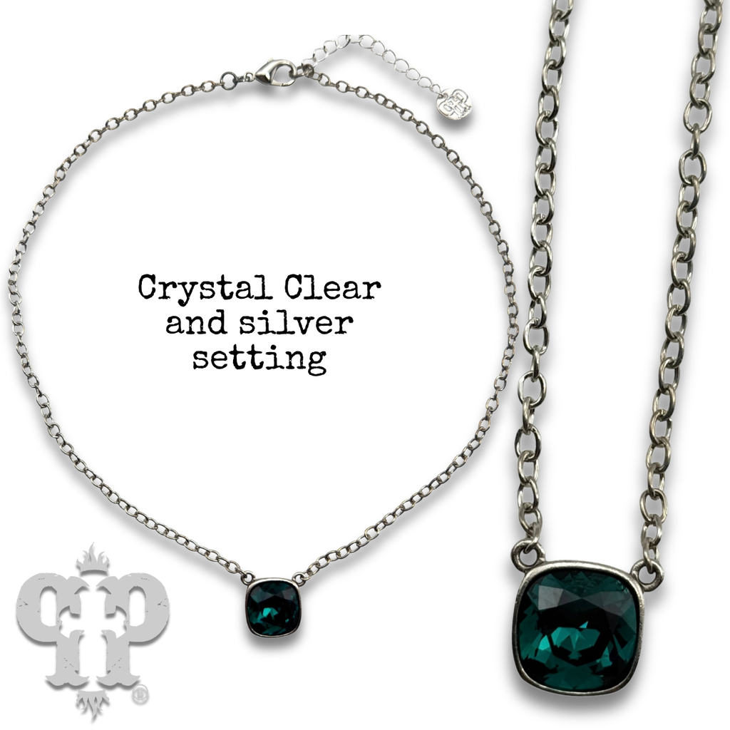 Crystal Soul Necklace — 12mm Austrian Square Crystal Chain