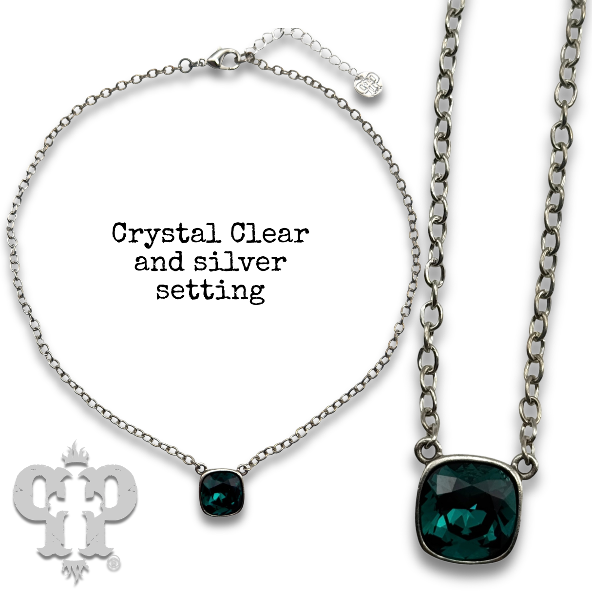 Crystal Soul Necklace — 12mm Austrian Square Crystal Chain