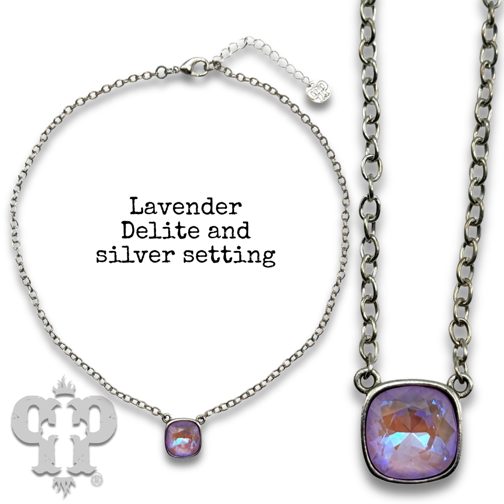 Crystal Soul Necklace — 12mm Austrian Square Crystal Chain