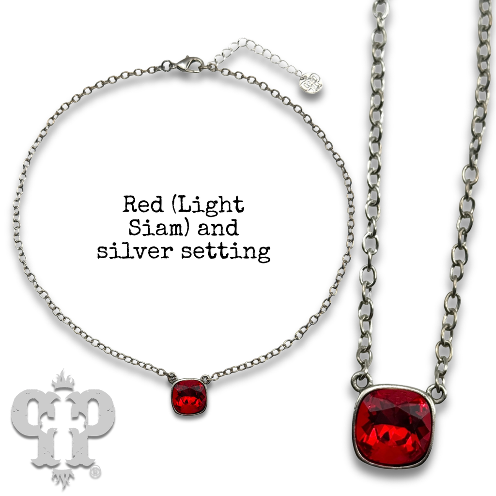 Crystal Soul Necklace — 12mm Austrian Square Crystal Chain