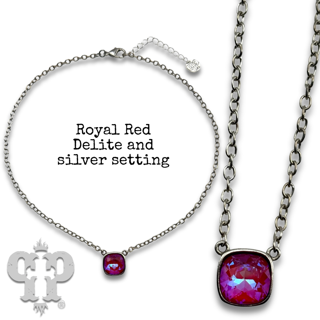 Crystal Soul Necklace — 12mm Austrian Square Crystal Chain