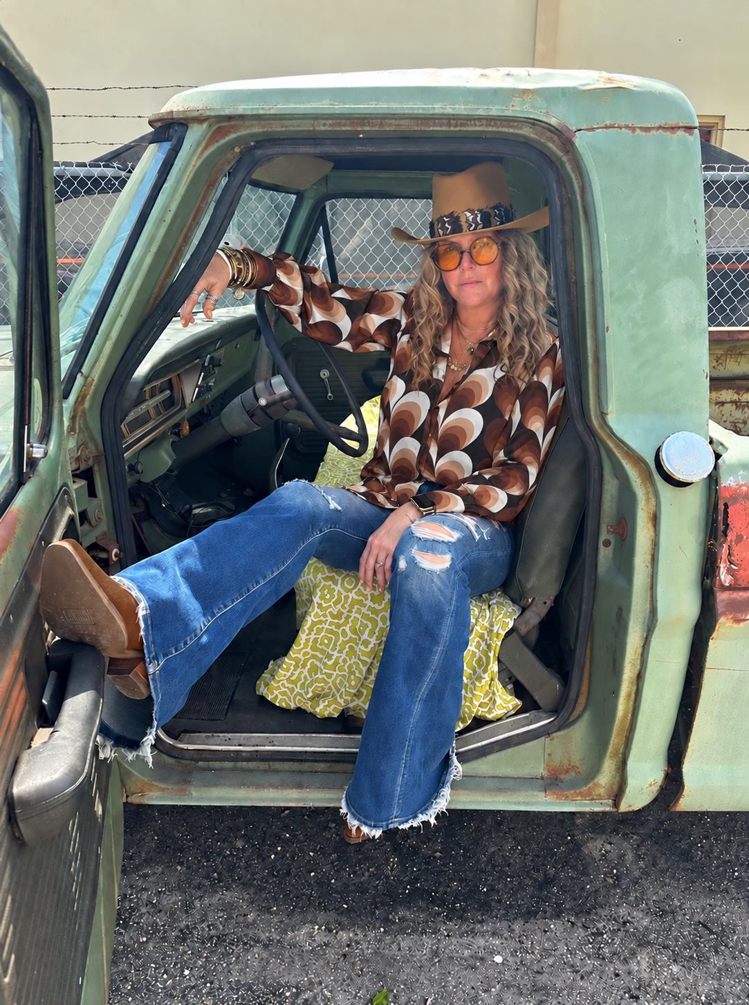Love Calling Retro Heart Button Up Blouse