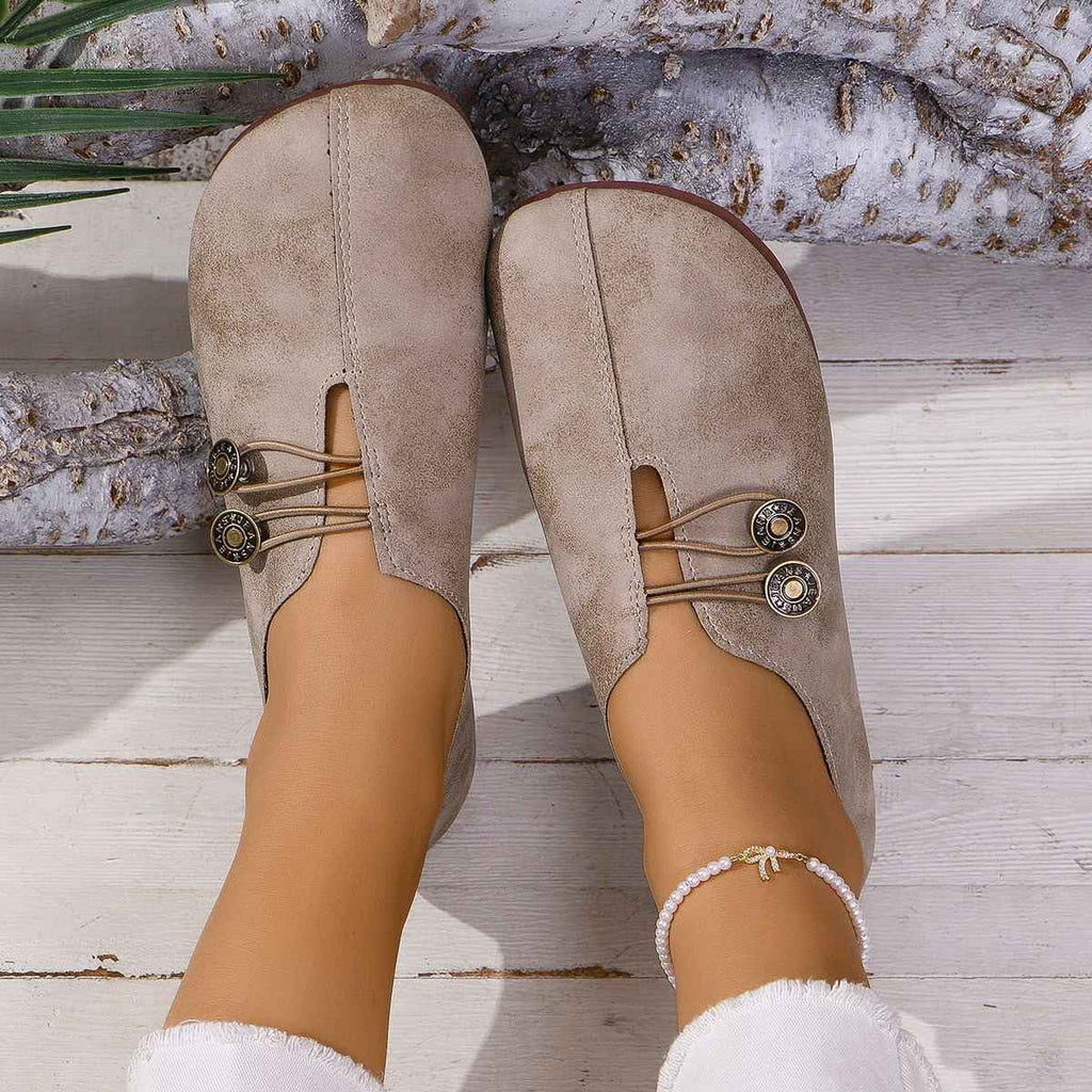 Women's Square-Toe Slip-On Flats — Casual Everyday Shoes