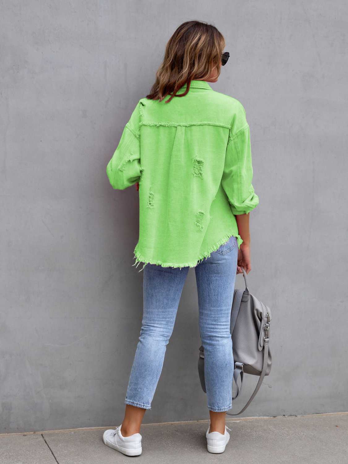 Distressed Fringe Denim Jacket
