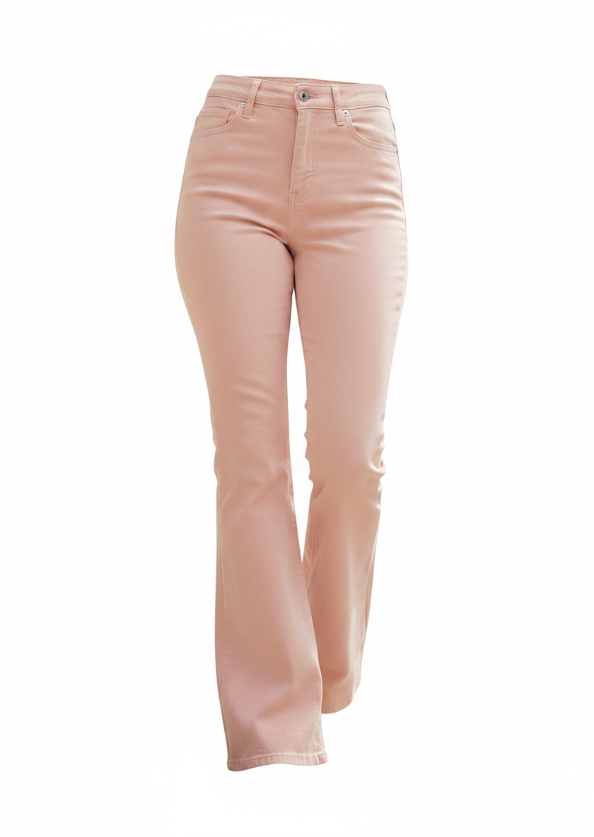 Ultra wide bellbottoms in peach