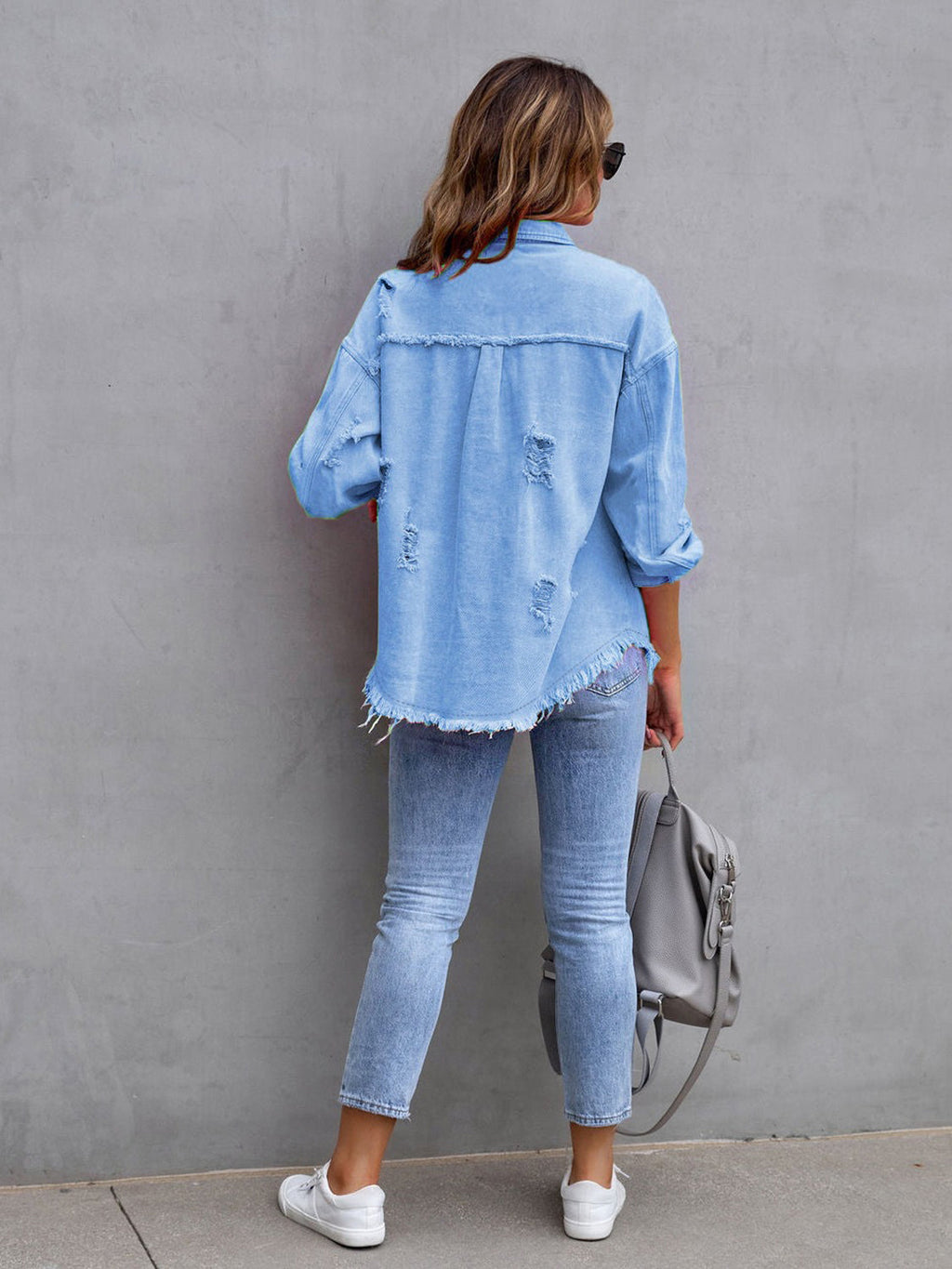 Distressed Fringe Denim Jacket