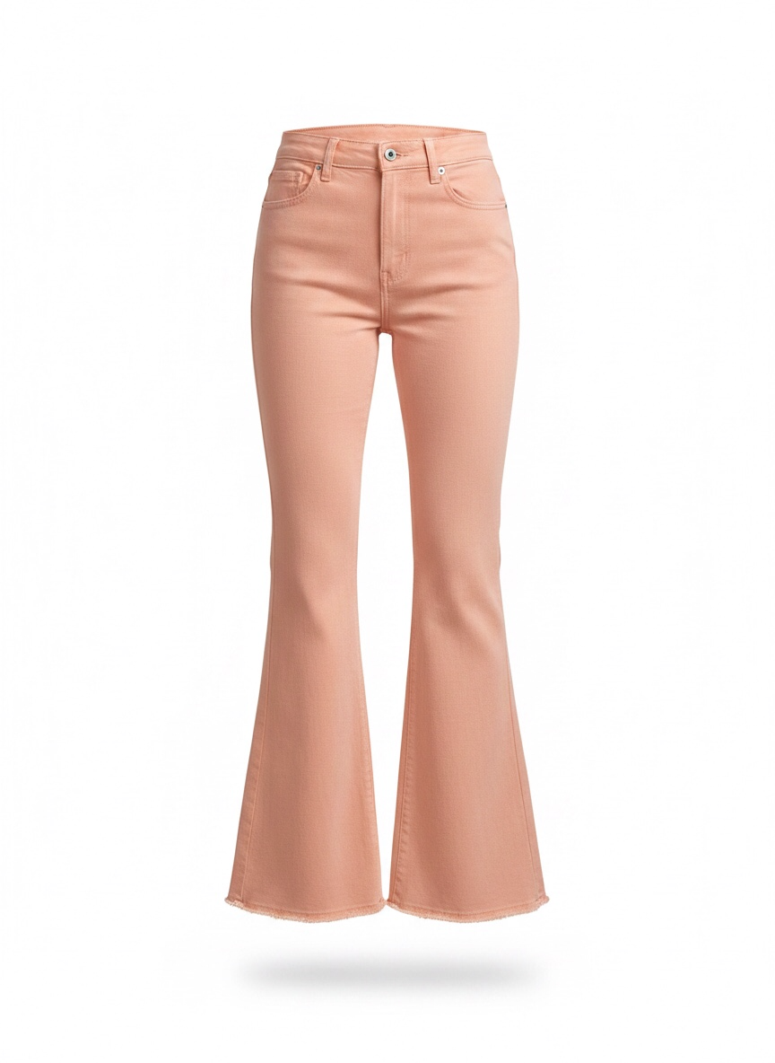 Ultra wide bellbottoms in peach