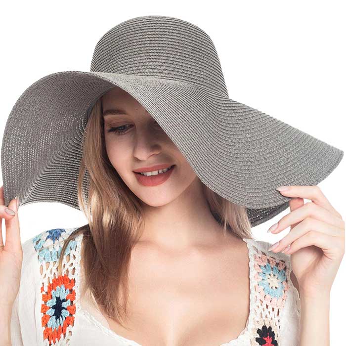 Floppy Wide Brim Straw Sun Hat — Packable UV Protection