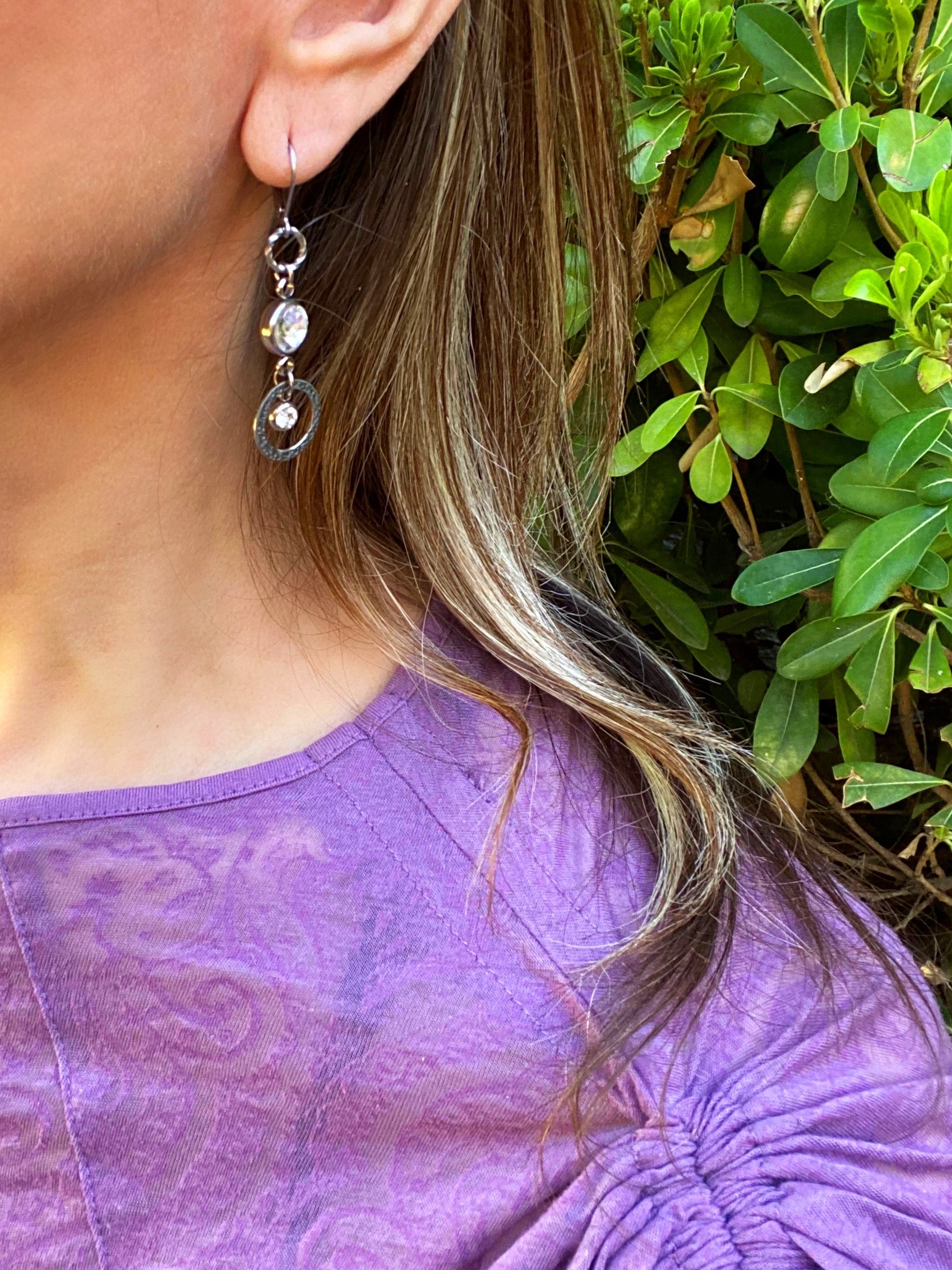 Venus Sunlight Earrings — Handcrafted Rhinestone Drop Earrings