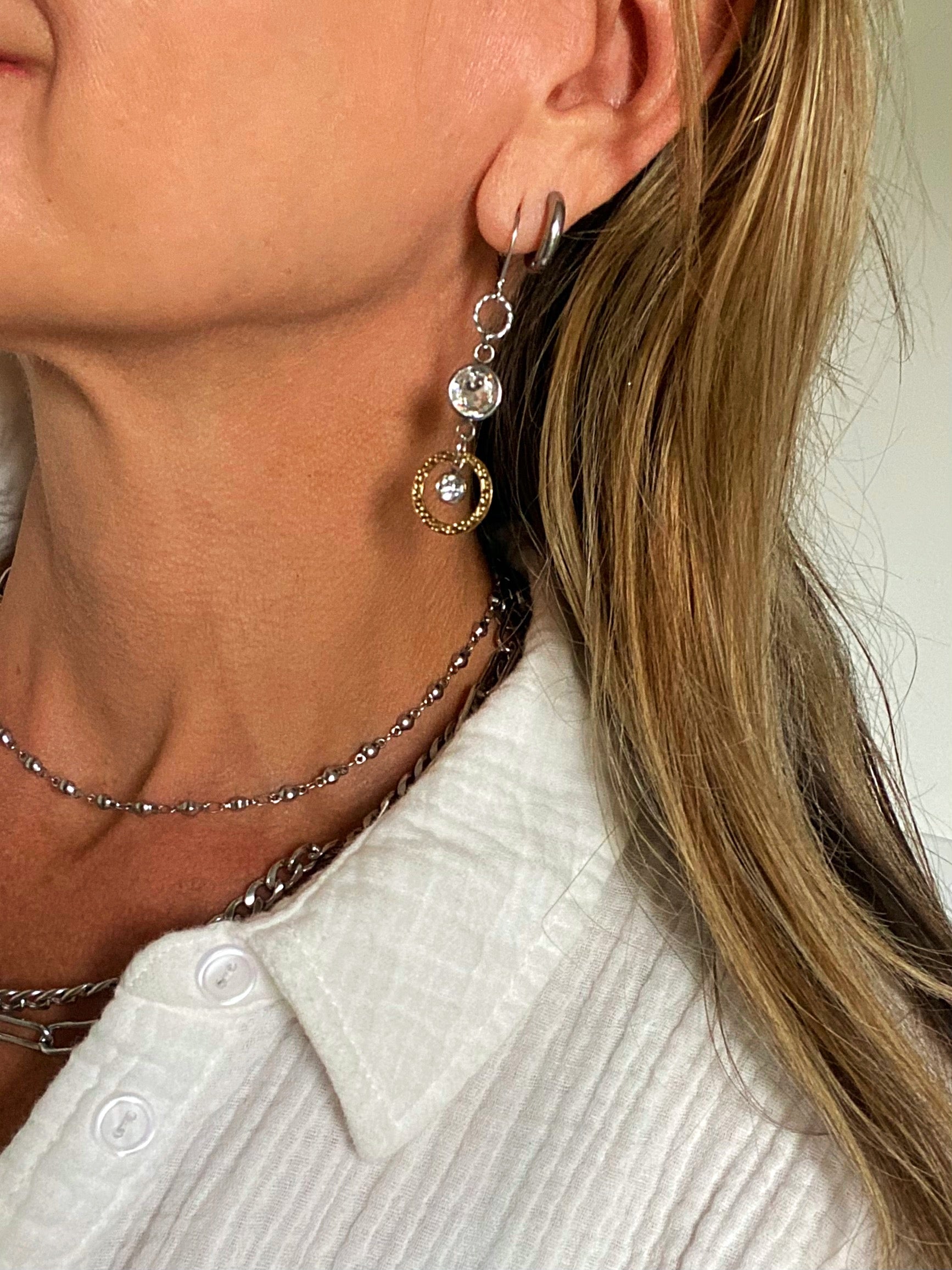 Venus Sunlight Earrings — Handcrafted Rhinestone Drop Earrings