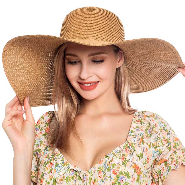Floppy Wide Brim Straw Sun Hat — Packable UV Protection