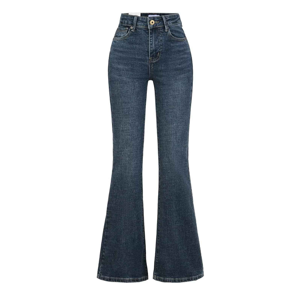 Women's High Waist Bootcut Jeans — Light Blue Slim Fit