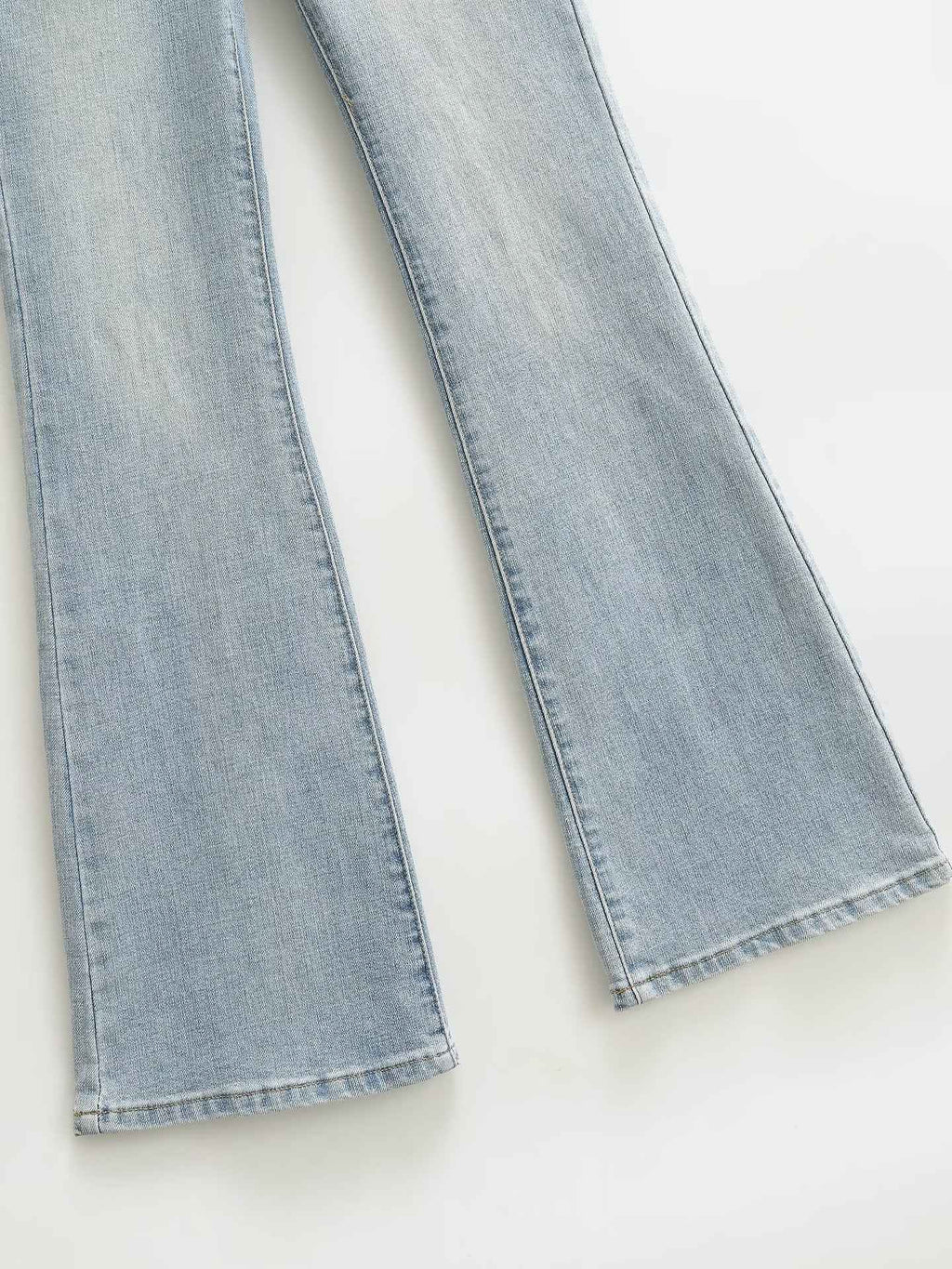 Women's High Waist Bootcut Jeans — Light Blue Slim Fit