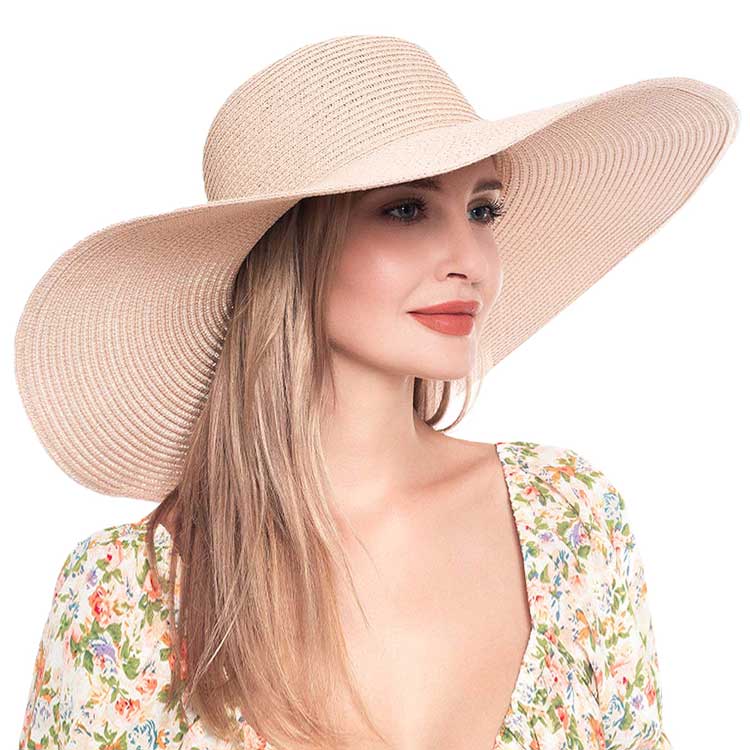 Floppy Wide Brim Straw Sun Hat — Packable UV Protection
