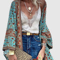 Bohemian Floral Cardigan Blouse