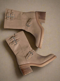 Oasis Society Rider Block Heel Boots with Buckles, Taupe