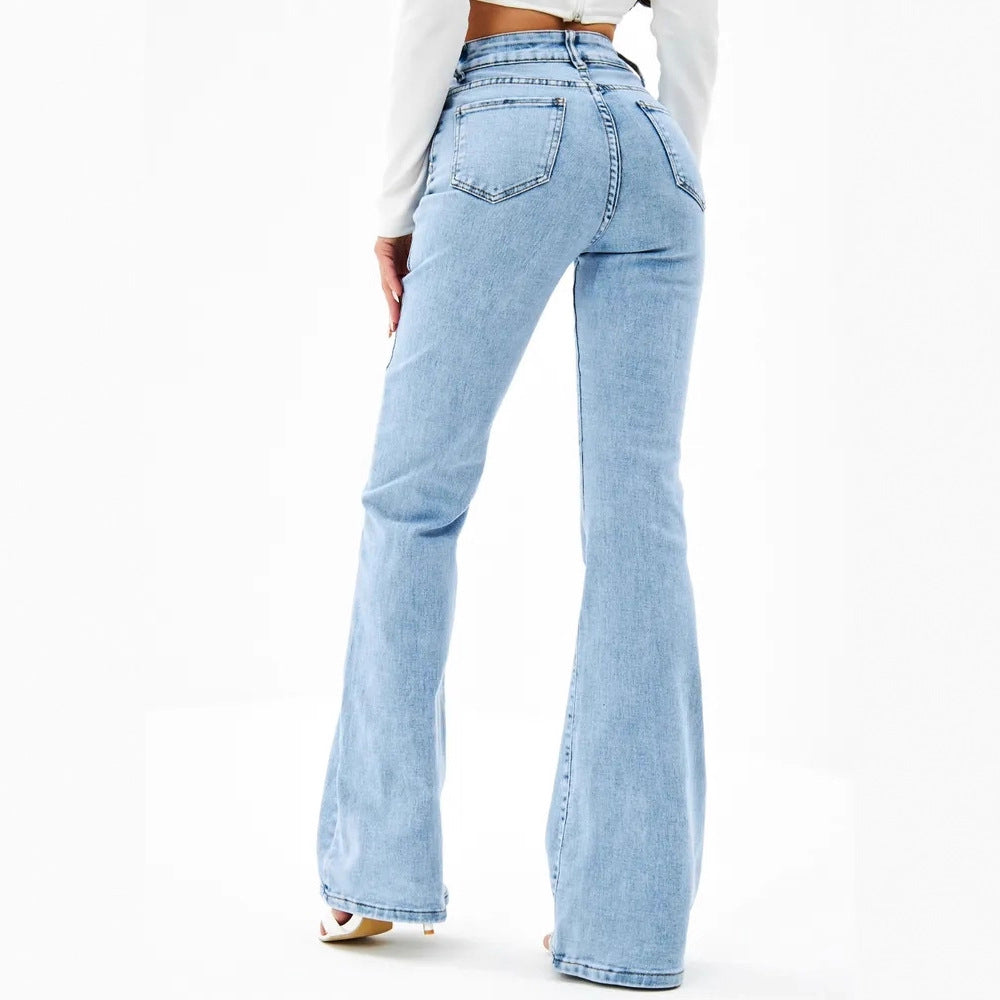Classic Flared Denim Jeans — Mid-Rise Relaxed Fit - The paisley company