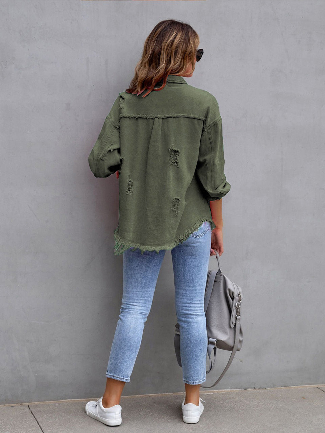 Distressed Fringe Denim Jacket