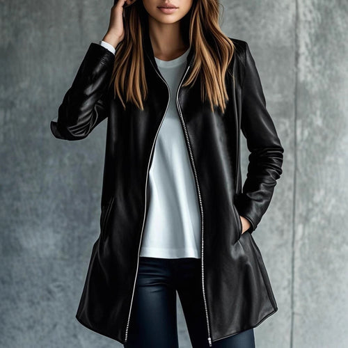 Vegan Leather Moto Jacket — Sleek Boho Edge - The paisley company