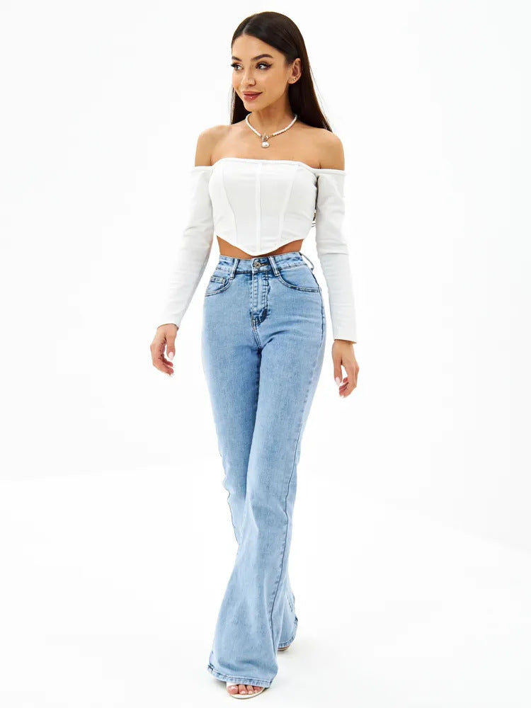 Classic Flared Denim Jeans — Mid-Rise Relaxed Fit - The paisley company