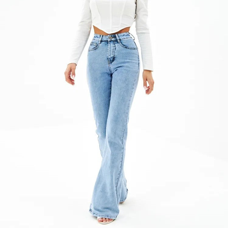 Classic Flared Denim Jeans — Mid-Rise Relaxed Fit - The paisley company