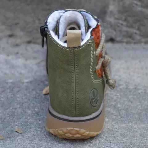 Wanderer Plush Ankle Boot — Retro Hook-Loop Winter Sneaker Boot