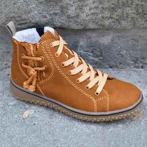 Wanderer Plush Ankle Boot — Retro Hook-Loop Winter Sneaker Boot